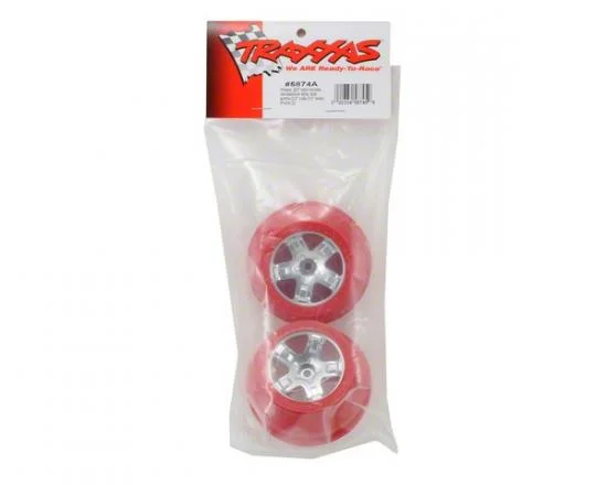 Traxxas Short Course Chrome SCT Wheels - Red Beadlock - 12mm Hex (2) (2WD Front) — image 3 of 3