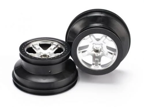 Traxxas Short Course Chrome SCT Wheels - Black Beadlock - 12mm Hex (2) (2WD Front) — image 2 of 3