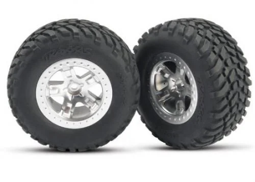 Traxxas SCT Short Course Tyres on SCT Chrome/Chrome Wheels - 12mm Hex (2) — image 2 of 3