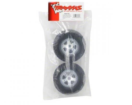 Traxxas SCT Short Course Tyres on SCT Chrome/Chrome Wheels - 12mm Hex (2) (2WD Front) &mdash; image 3 of 3