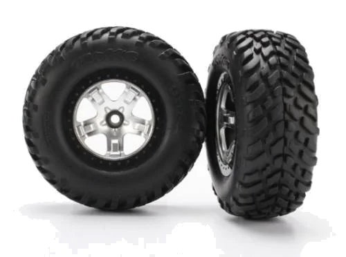Traxxas SCT Short Course Tyres on SCT Chrome/Black Wheels - 12mm Hex (2) (2WD Front) &mdash; image 2 of 3