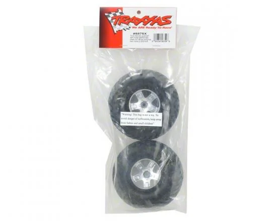 Traxxas SCT Short Course Tyres on SCT Chrome/Black Wheels - 12mm Hex (2) (2WD Front) &mdash; image 3 of 3