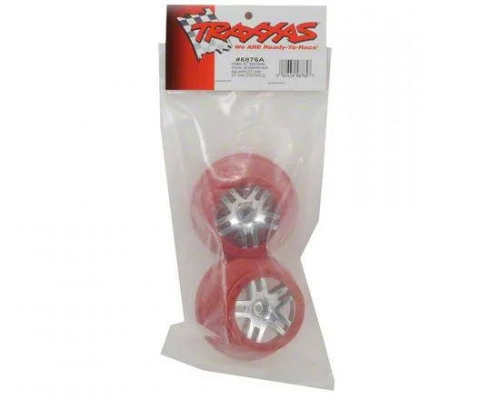 Traxxas Short Course Chrome SS Wheels - Red Beadlock - 12mm Hex (2) (2WD Front) — image 3 of 3