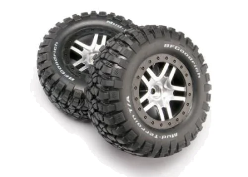 Traxxas BF Goodrich Short Course Tyres on SS Chrome/Black Wheels (2WD Front) — image 2 of 3