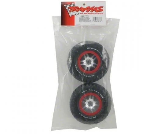 Traxxas BF Goodrich Soft Short Course Tyres on SS Chrome/Red Wheels (2WD Front) &mdash; image 3 of 3