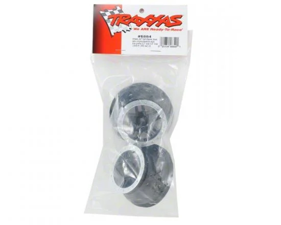 Traxxas Wheels SCT Split-Spoke black satin chrome beadlock style dual profile (2.2 outer 3.0 inner) (4WD f/r 2WD rear) (2) — image 3 of 3