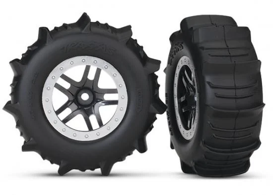 Traxxas Paddle Tyres Assembled on Short Course Wheels - 4WD Front or Rear - 2WD Rear - 1 Pair &mdash; image 2 of 2