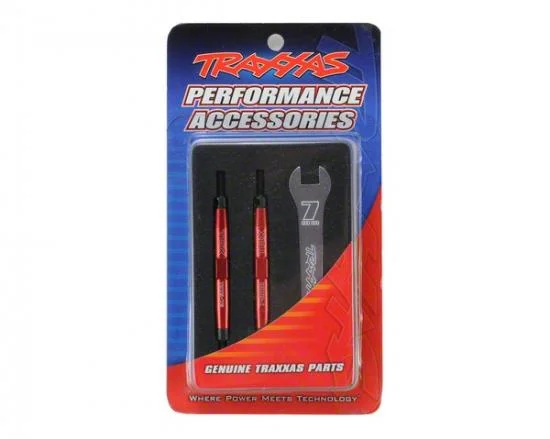 Traxxas 7075-T6 Red-anodized Aluminium TUBES Toe links Slayer (74mm fits front or rear) (2)/ rod ends rear (4)/ rod ends front (4)/ wrench (1) — image 3 of 3