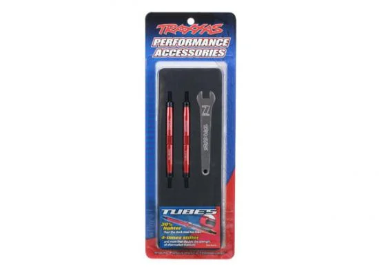 Traxxas Toe links Slayer Pro 4X4 (Tubes 7075-T6 Aluminium red) (88mm fits front or rear) (2)/ rod ends rear (4)/ rod ends front (4)/ wrench (1) — image 2 of 3