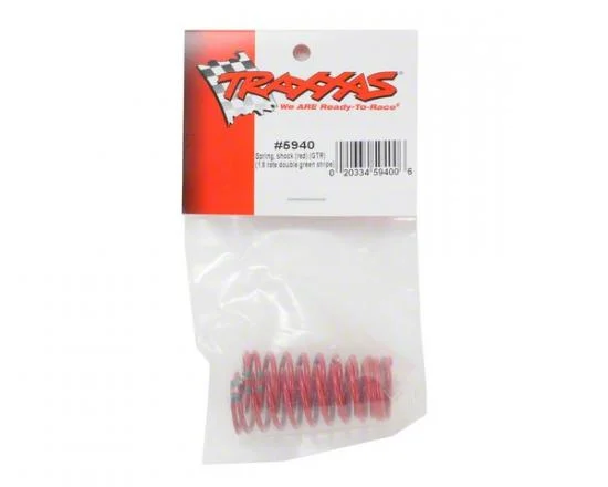Traxxas Spring Shock (red) (GTR) (1.8 rate double green stripe) (1 pair) &mdash; image 2 of 2