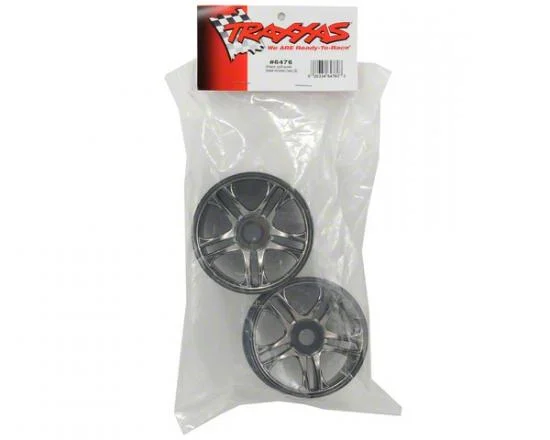 Traxxas Wheels split-spoke (black chrome) (rear) (2) &mdash; image 3 of 3