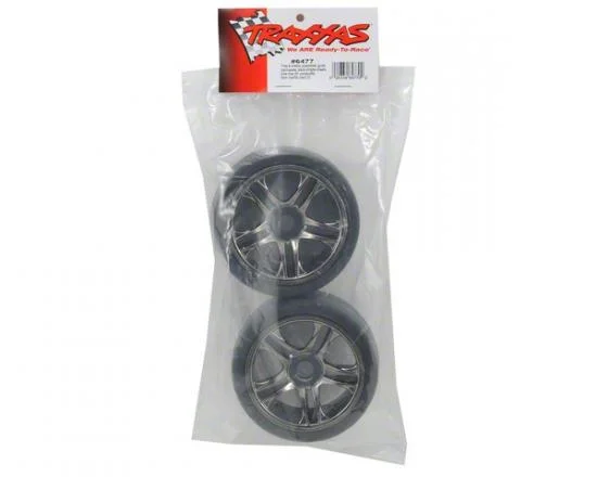 Traxxas XO-1 Rear S1 Tyres Pre Mounted on Split Spoke Black Chrome Wheels (1 Pair) &mdash; image 3 of 3