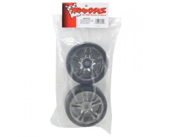 Traxxas XO-1 Front S1 Tyres Pre Mounted on Split Spoke Black Chrome Wheels (1 Pair) — image 3 of 3