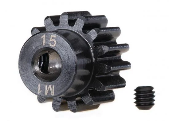 Traxxas Hardened Machined Pinion Gear - 15T - 1 Mod Pitch - 5mm Bore (Compatible With Steel Spurs) — image 2 of 2