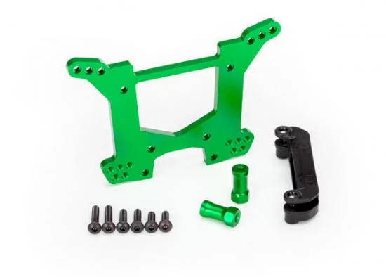 Traxxas Shock tower rear 7075-T6 Aluminium (green-anodized) (1)/ body mount bracket (1) — image 2 of 2