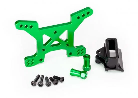 Traxxas Shock tower front 7075-T6 Aluminium (green-anodized) (1)/ body mount bracket (1) — image 2 of 2