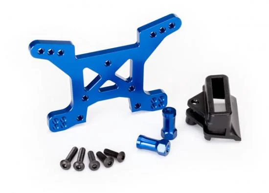 Traxxas Shock tower front 7075-T6 Aluminium (blue-anodized) (1)/ body mount bracket (1) — image 2 of 2