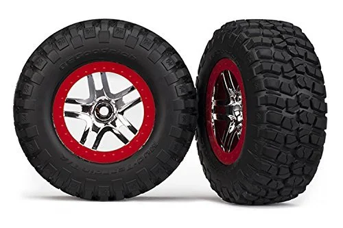 Traxxas BF Goodrich Short Course Tyres on SS Chrome/Red Wheels — image 2 of 2