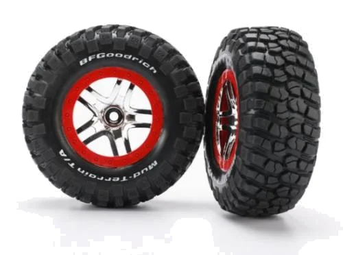 Traxxas BF Goodrich Soft Short Course Tyres on SS Chrome/Red Wheels &mdash; image 2 of 3