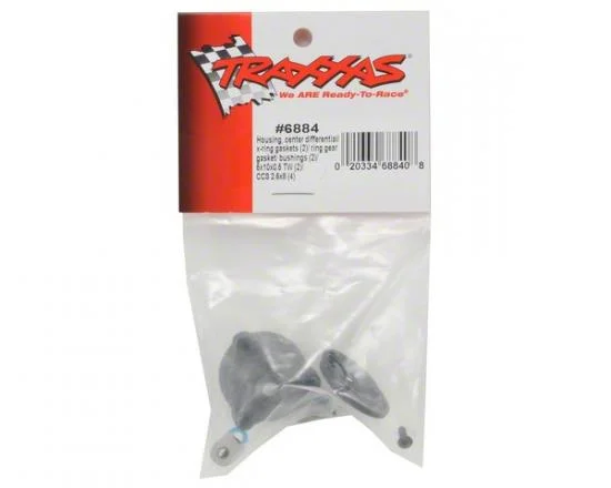 Traxxas Housing center differential/ x-ring gaskets (2)/ ring gear gasket/ bushings (2)/ 5x10x0.5 TW (2)/ CCS 2.5x8 (4) &mdash; image 3 of 3