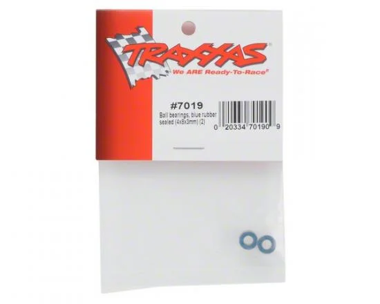 Traxxas Ball bearings blue rubber sealed (4x8x3mm) (2) — image 2 of 2