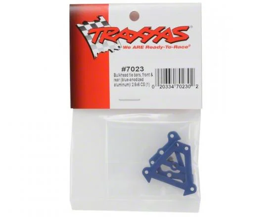 Traxxas Bulkhead tie bars front rear (blue-anodized Aluminium)/ 2.5x6 CS (1) — image 3 of 3
