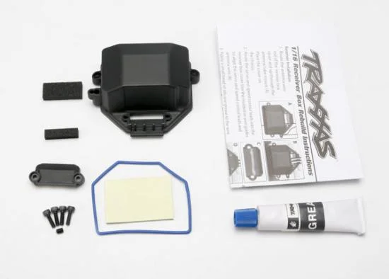 Traxxas Box receiver (sealed)/ wire cover/ foam pads upper lower/ silicone grease/ 2.5x8 CS (4)/ 3x4 GS (1) — image 2 of 3