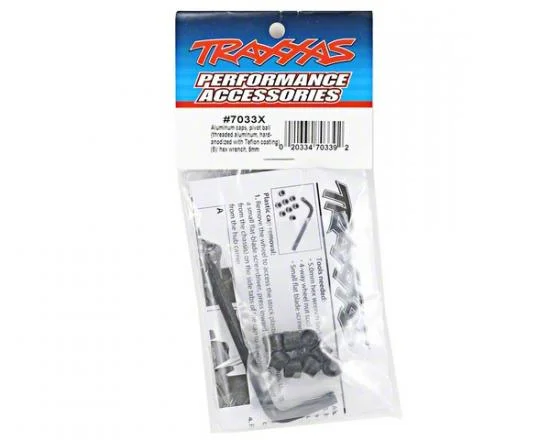 Traxxas Aluminium caps pivot ball (threaded Aluminium hard-anodized with PTFE-coating) (8)/ hex wrench 5mm — image 3 of 3