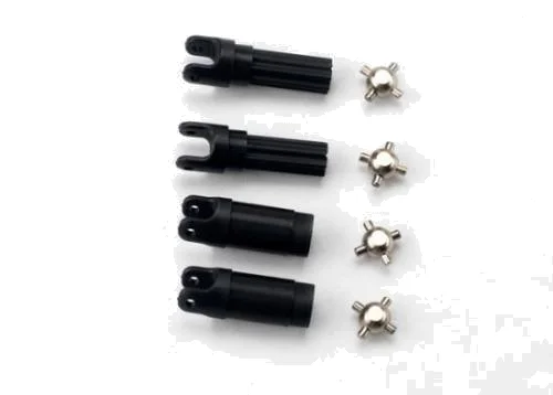 Traxxas Half shafts left or right (internal splined half shaft (2)/external splined half shaft) (2)/ metal u-joints (4) — image 2 of 3