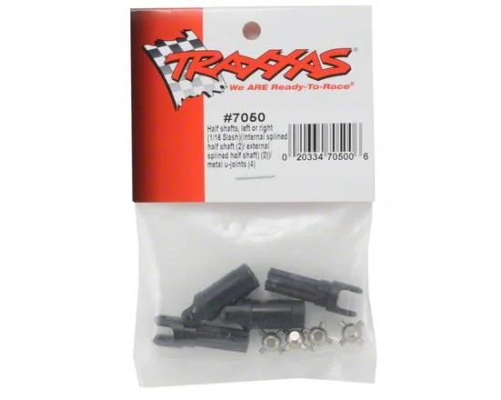 Traxxas Half shafts left or right (internal splined half shaft (2)/external splined half shaft) (2)/ metal u-joints (4) — image 3 of 3