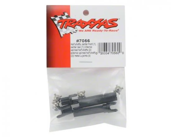 Traxxas Half shafts center front (1) center rear (1) (internal splined half shafts (2)/external splined half shaft) (2)/ metal u-joints (4) — image 3 of 3