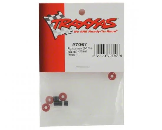 Traxxas Piston damper (2x0.5mm hole red) (4)/ travel limiters (4) — image 2 of 2