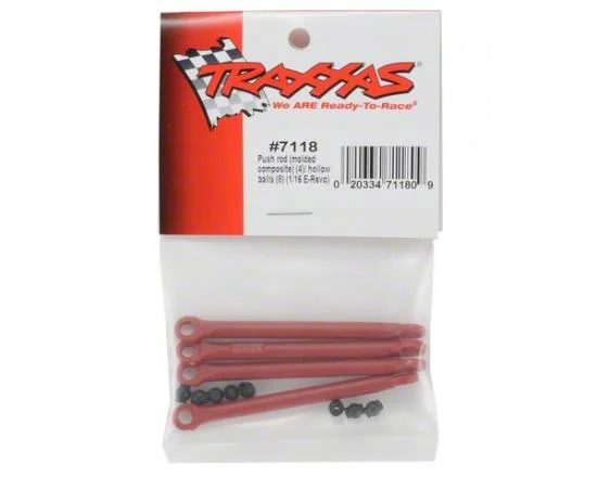 Traxxas Push rod (molded composite) (red) (4)/ hollow balls (8) — image 3 of 3