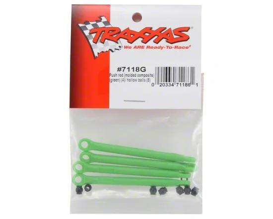 Traxxas Push rod (molded composite) (green) (4)/ hollow balls (8) — image 3 of 3