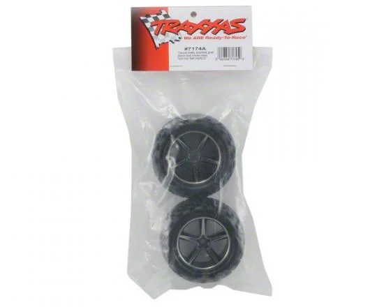 Traxxas Tires and wheels assembled glued (Gemini black chrome wheels Talon tires foam inserts) (2) — image 3 of 3