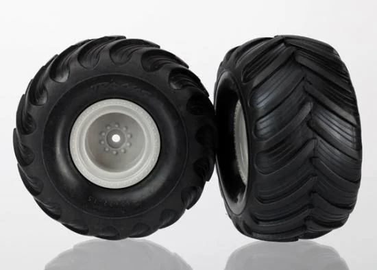 Traxxas Tires wheels assembled (grey wheels (dual profile 1.5 outer and 2.2 inner) dual profile tires) (2) — image 2 of 3