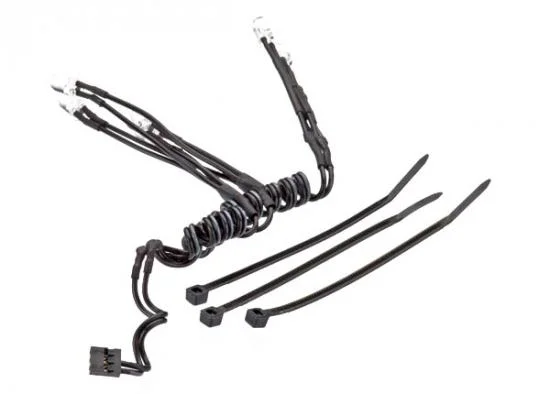 Traxxas LED lights chassis harness (4 clear 2 red) (1)/ wire tie (3) (requires power supply 7286) &mdash; image 2 of 2