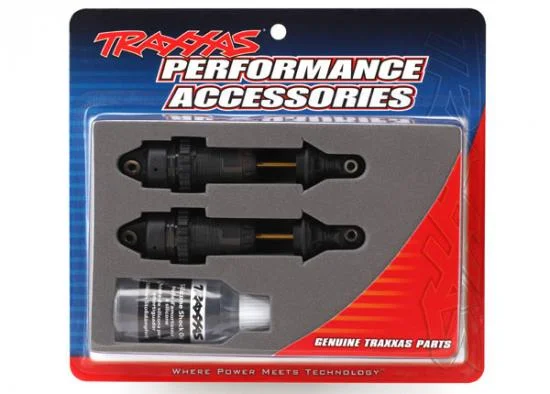Traxxas Shocks GTR long hard-anodized PTFE-coated bodies with TiN shafts (assembled) (2) (without springs) — image 2 of 2