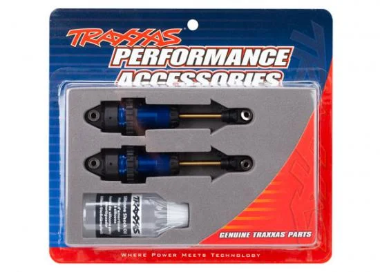 Traxxas Shocks GTR long blue-anodized PTFE-coated bodies with TiN shafts (fully assembled without springs) (2) — image 2 of 2