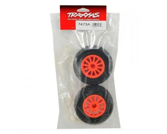Traxxas Tires wheels assembled glued (orange wheels BFGoodrich Rally gravel pattern tires foam inserts) (2) (TSM rated) &mdash; image 3 of 3