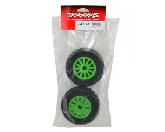 Traxxas Tires wheels assembled glued (Green wheels BFGoodrich Rally gravel pattern tires foam inserts) (2) (TSM rated) &mdash; image 3 of 3