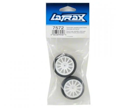 Traxxas Tires wheels assembled glued (12-spoke white wheels slick tires) (2) — image 3 of 3