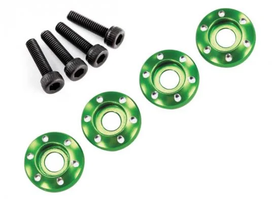 Wheel nut washer - machined Aluminium - green / 3x12mm CS (4) — image 2 of 3