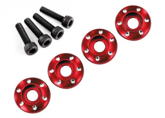 Wheel nut washer - machined Aluminium - red / 3x12mm CS (4) — image 2 of 3