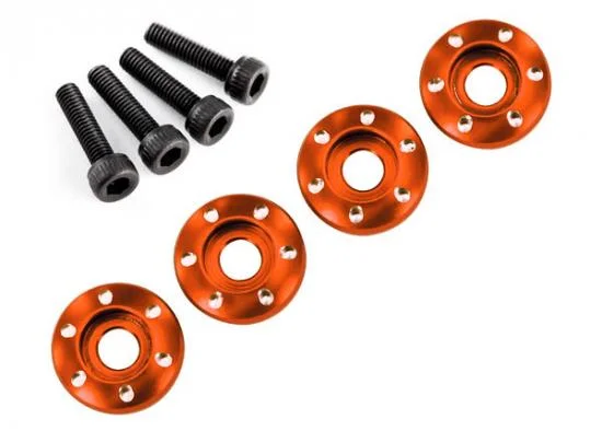 Wheel nut washer - machined Aluminium - orange / 3x12mm CS (4) &mdash; image 2 of 2
