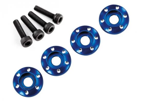 Wheel nut washer - machined Aluminium - blue / 3x12mm CS (4) &mdash; image 2 of 3