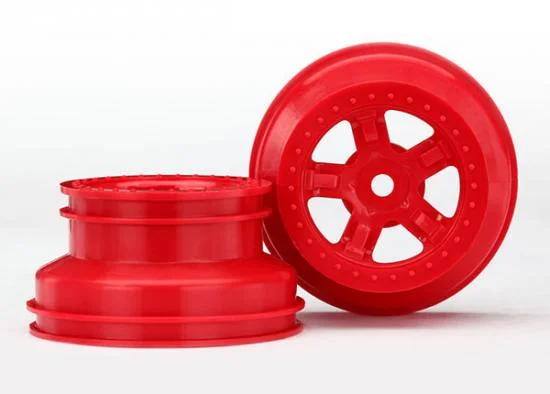 Traxxas Wheels SCT red beadlock style dual profile (1.8 inner 1.4 outer) (2) &mdash; image 2 of 2