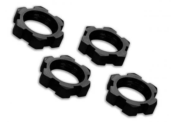 Traxxas Wheel nuts splined 17mm serrated (black-anodized) (4) &mdash; image 2 of 2