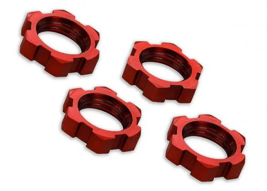 Traxxas X-MAXX Wheel nuts splined 17mm serrated (red-anodized) (4) &mdash; image 2 of 2