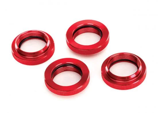Traxxas X-MAXX Spring retainer (adjuster) red-anodized Aluminium GTX Shocks (4) (assembled with o-ring) — image 2 of 3